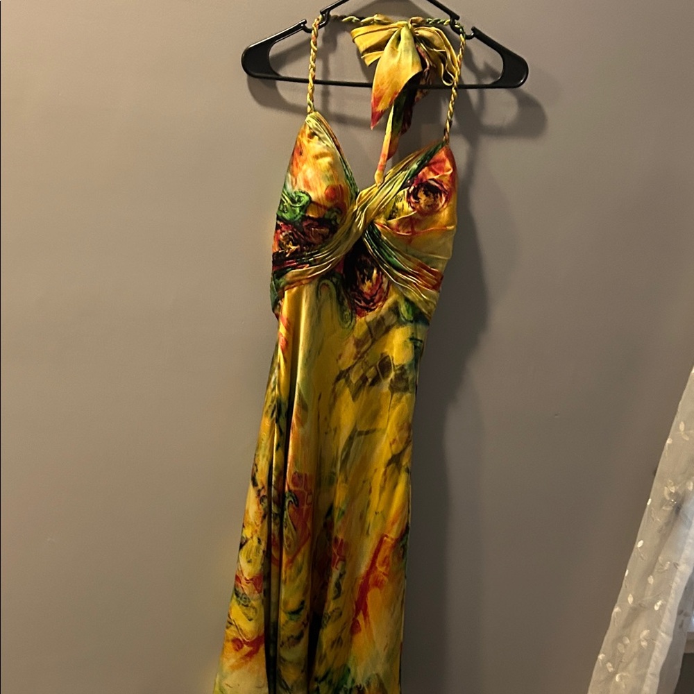 Vintage Morrell Maxie Yellow Floral Dress